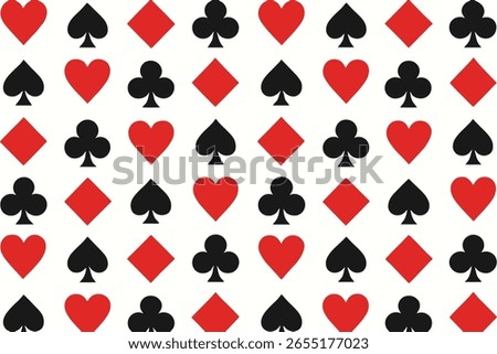 Repeating Pattern of Classic Playing Card Suits
