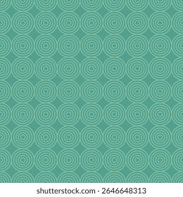 A repeating pattern of concentric circles on a turquoise background, suitable for design and decor.