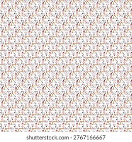 repeating pattern of cupid and love symbols isolated on white background