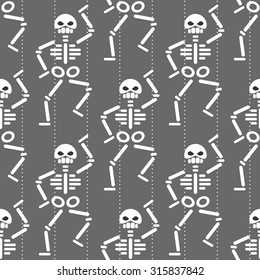 repeating pattern with dancing skeleton