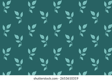 Um padrão repetitivo de delicadas folhas azuis claras sobre um fundo sólido e profundo. As folhas são dispostas de forma escalonada, orgânica, criando uma estética natural e calmante.