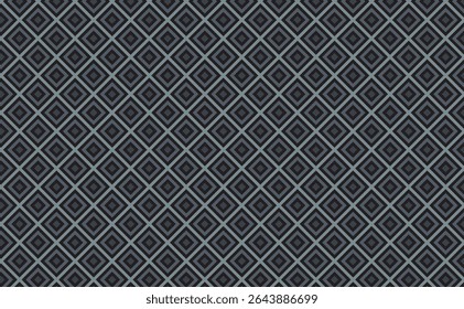 A repeating pattern featuring diamond shapes in various shades of gray, creating a symmetrical and visually appealing design.