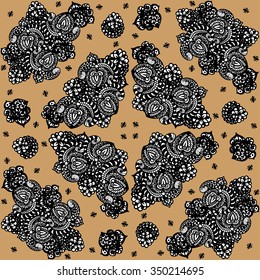 repeating pattern of floral motifs of stylized