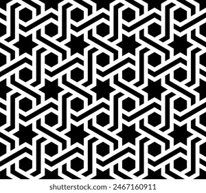 Repeating pattern Geometric lines. Artistic line art seamless patterns, Hexagonal symbol banner.