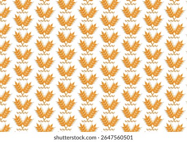 A repeating pattern of golden wheat stalks with wavy lines on a white background.