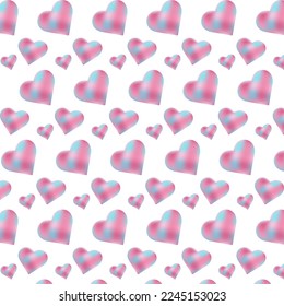 Repeating pattern of gradient hearts