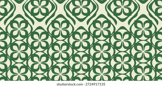 Patrón repetitivo de motivos florales verdes sobre un fondo claro