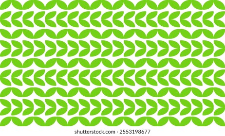 A repeating pattern of green leaf shapes arranged in horizontal rows.