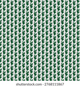 repeating pattern of green leaves isolated on white background