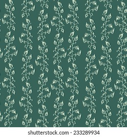 repeating pattern with long curly plants