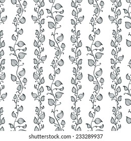 repeating pattern with long curly plants
