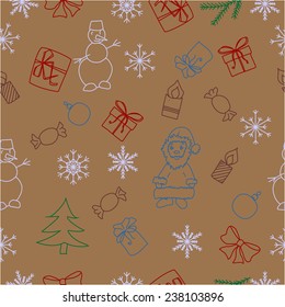 Repeating pattern New Year Christmas. Vector illustration.