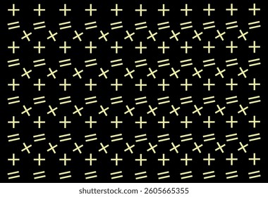 a repeating pattern of plus (+), equals (=) symbols