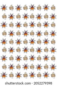 repeating pattern of pumpkins and ghosts. hallowen celebration, halloween party
