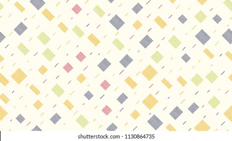 Repeating pattern with rectangles made of stripes. Seamless vector pattern.