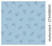 A repeating pattern of shark illustrations on a light blue background