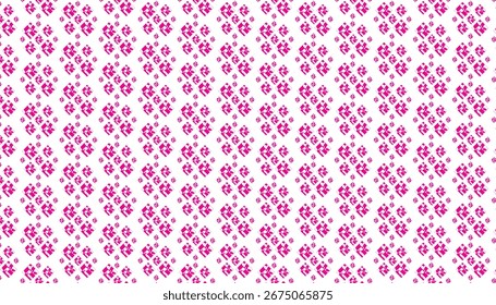 A repeating pattern of small pink squares with internal diamond shapes on a white background.