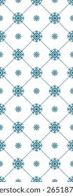 A repeating pattern of snowflakes arranged in a diamond grid on