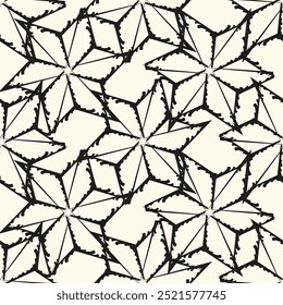 Repeating pattern of star shapes. Interlocking lines Seamless patterns of printable vector.