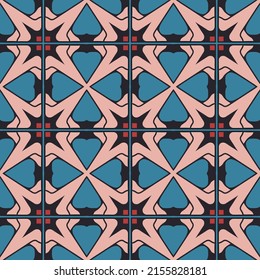 Repeating pattern with stylish floral and geometric ornaments