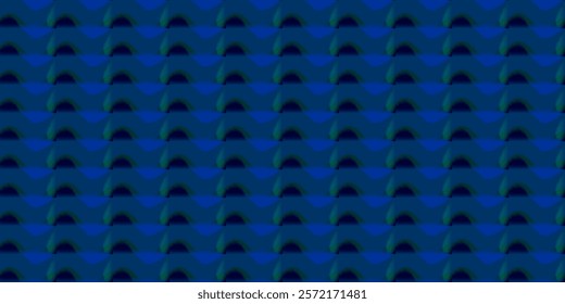 a repeating pattern of teardrop-like shapes in shades of blue and green. The pattern creates a sense of depth and movement, with the teardrops seemingly overlapping and creating a wave-like effect.