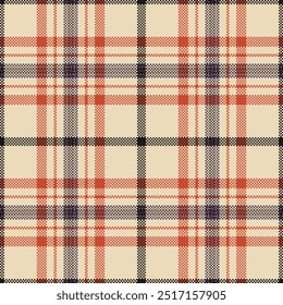 Repeating pattern texture vector, seasonal check tartan seamless. Choice plaid background fabric textile in light and red colors palette.