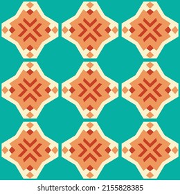 Repeating pattern with trendy floral and geometric ornaments