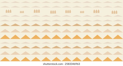 Repeating pattern of triangles in various shades yellow,sense of depth and dimension look like mountain and trees. Geometric Tribal stripe ideal for background,textile print,card,decoration,backdrop