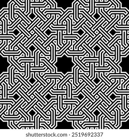 Padrões repetitivos de designs de Gráficos. Padrão geométrico contínuo do vetor imprimível. Layout da faixa de nó entremeados do plano de fundo da tampa.