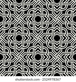 Repeating patterns of Graphic designs. Geometric Seamless pattern of Printable vector. Interlocking knot banner layout of cover background design.