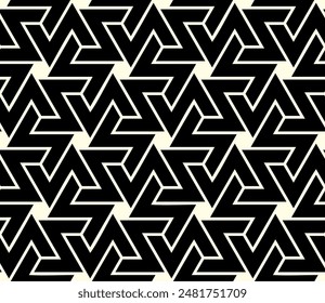 Repeating patterns of interlocking line Art. Geometric seamless pattern of printable vector.