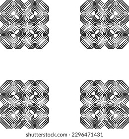 Repeating patterns of lines.  Black and white pattern for web page, textures, card, poster, fabric, textile.