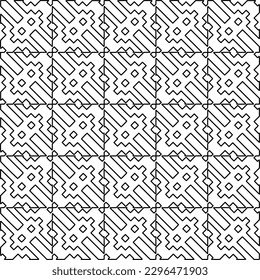 
Repeating patterns of lines.  Black and white pattern for web page, textures, card, poster, fabric, textile.