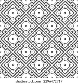Repeating patterns of lines.  Black and white pattern for web page, textures, card, poster, fabric, textile.