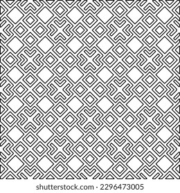 Repeating patterns of lines.  Black and white pattern for web page, textures, card, poster, fabric, textile.
