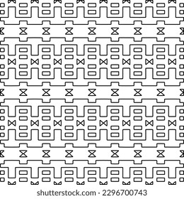 
Repeating patterns of lines.  Black and white pattern for web page, textures, card, poster, fabric, textile.