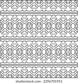 
Repeating patterns of lines.  Black and white pattern for web page, textures, card, poster, fabric, textile.