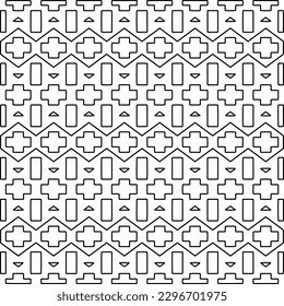 
Repeating patterns of lines.  Black and white pattern for web page, textures, card, poster, fabric, textile.