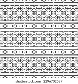 
Wiederholen von Zeilenmustern.  Schwarz-Weiß Muster für Webseiten, Texturen, Karten, Poster, Stoff, Textilien.