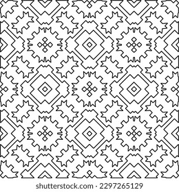Repeating patterns of lines.  Black and white pattern for web page, textures, card, poster, fabric, textile.
