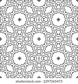 
Repeating patterns of lines.  Black and white pattern for web page, textures, card, poster, fabric, textile.