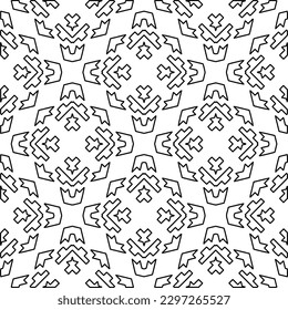 Repeating patterns of lines.  Black and white pattern for web page, textures, card, poster, fabric, textile.