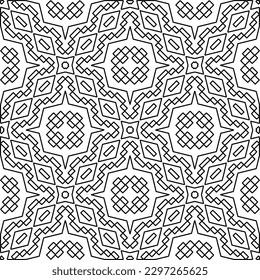 
Wiederholen von Zeilenmustern.  Schwarz-Weiß Muster für Webseiten, Texturen, Karten, Poster, Stoff, Textilien.