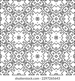 
Repeating patterns of lines.  Black and white pattern for web page, textures, card, poster, fabric, textile.