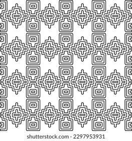 Repeating patterns of lines.  Black and white pattern for web page, textures, card, poster, fabric, textile.