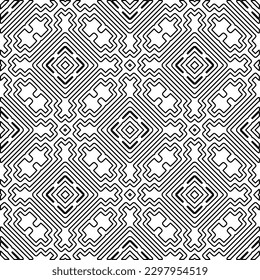 Repeating patterns of lines.  Black and white pattern for web page, textures, card, poster, fabric, textile.