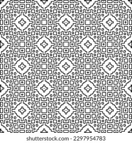 Repeating patterns of lines.  Black and white pattern for web page, textures, card, poster, fabric, textile.