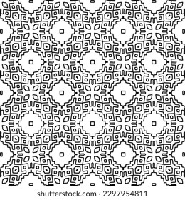 Repeating patterns of lines.  Black and white pattern for web page, textures, card, poster, fabric, textile.