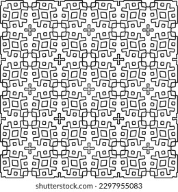 Repeating patterns of lines.  Black and white pattern for web page, textures, card, poster, fabric, textile.