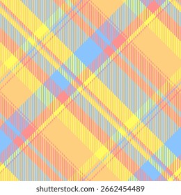 La repetición de tela textil a cuadros, da textura de Vector sin costuras. Patrón de fondo de los años 40 de tartán check en la paleta de colores ámbar y cian.